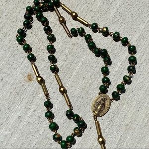 Handmade wood bead rosary